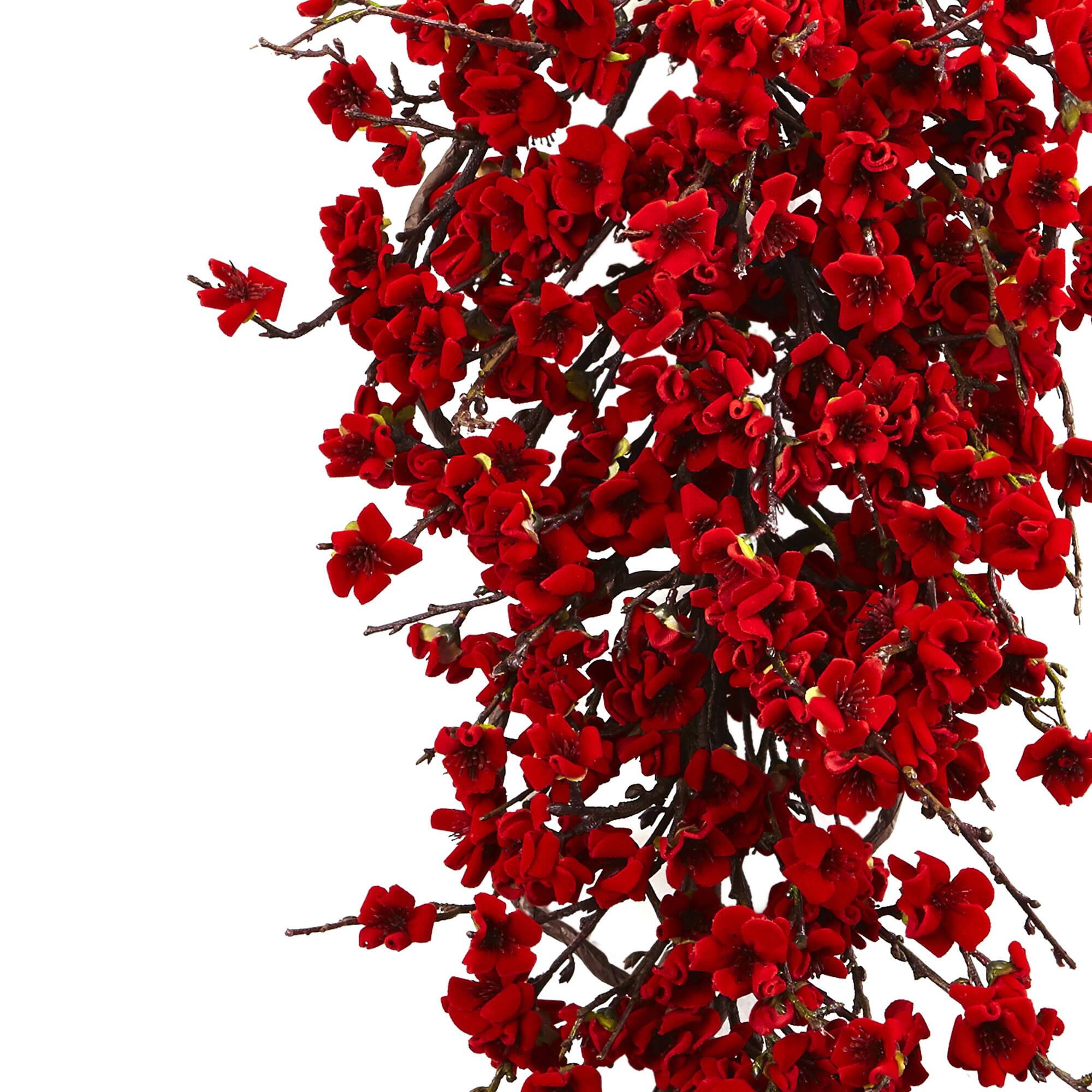 28” Red Plum Blossom Teardrop Swag